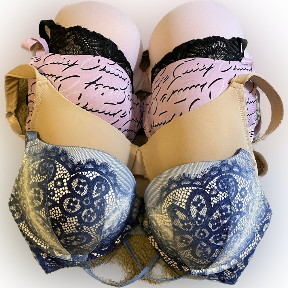 Gently Used Bra Bundle (5) 36DD/38D Victoria’s Secret Juicy Couture Maidenform